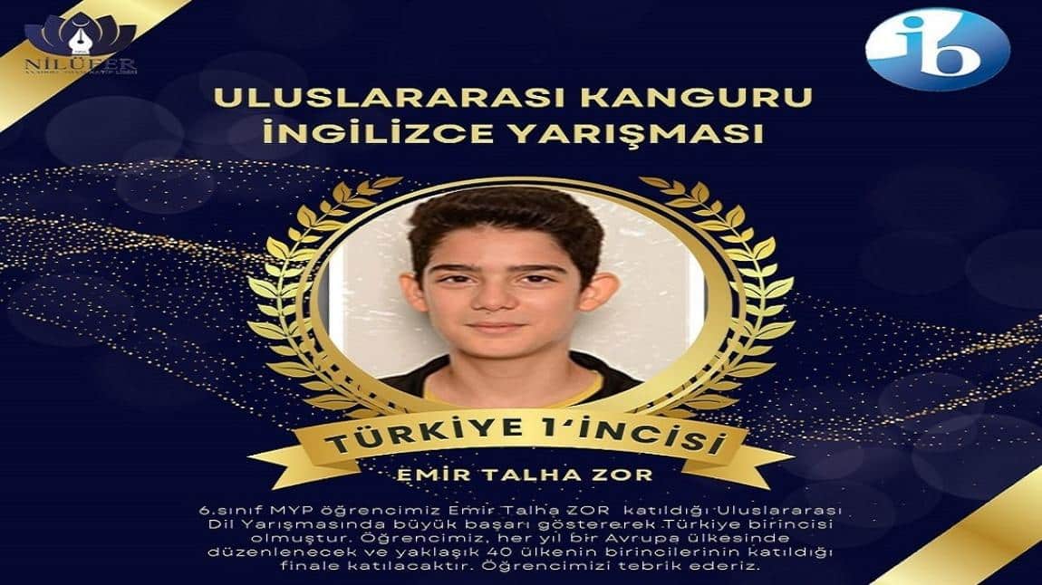 Uluslararası Kanguru İngilizce Yarışmasında Türkiye Birincisi Okulumuzdan
